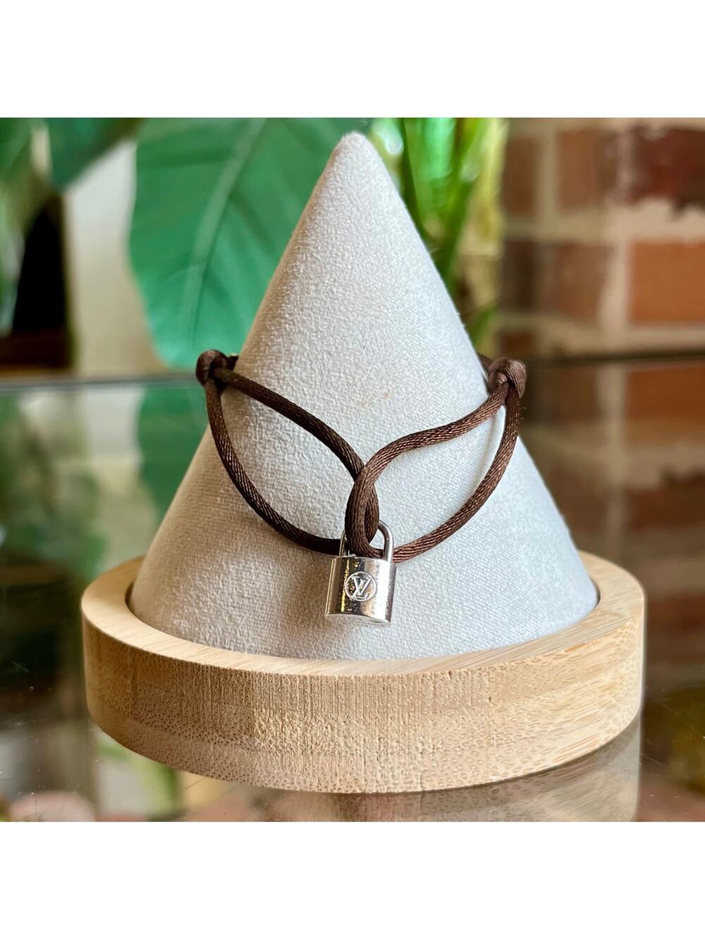 LOUIS VUITTON x Virgil Abloh Sterling Silver Brown Lockit Bracelet